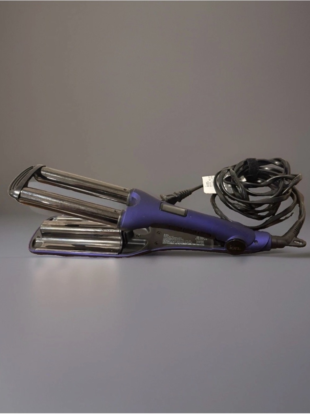 ion Triple Barrel Hair Waver 1in Ceramic, Digital Display, 410°F Purple/Black